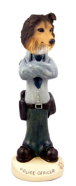 Sable Sheltie Police Doogie Collectible Dog Figurine