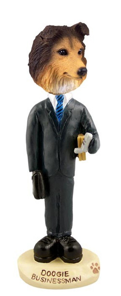 Sable Sheltie Businessman Doogie Collectible Dog Figurine