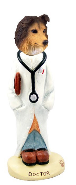 Sable Sheltie Doctor Doogie Collectible Dog Figurine