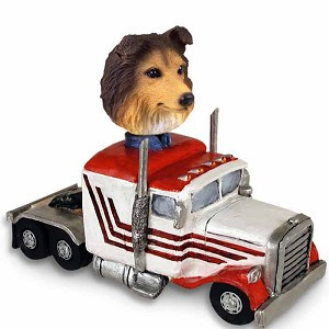 Sable Sheltie Truck Tractor Doogie Collectible Dog Figurine