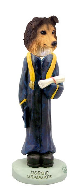 Sable Sheltie Graduate Doogie Collectible Dog Figurine