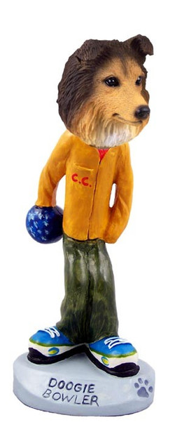 Sable Sheltie Bowler Doogie Collectible Dog Figurine