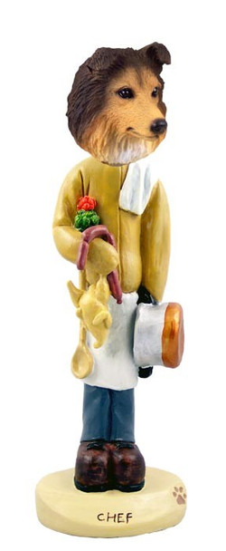 Sable Sheltie Chef Doogie Collectible Dog Figurine