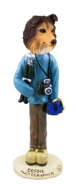 Sable Sheltie Photographer Doogie Collectible Dog Figurine