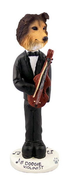 Sable Sheltie Violinist Doogie Collectible Dog Figurine