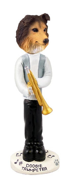Sable Sheltie Trumpeter Doogie Collectible Dog Figurine