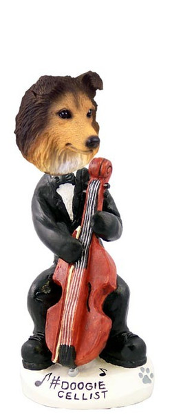 Sable Sheltie Cellist Doogie Collectible Dog Figurine