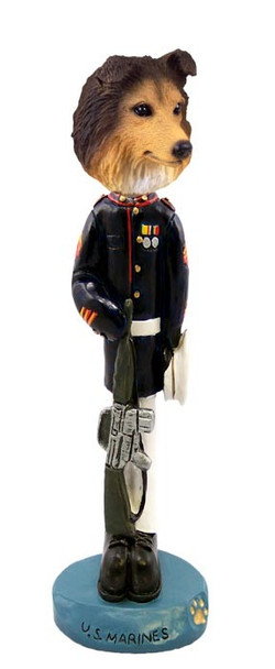 Sable Sheltie U S Marines Doogie Collectible Dog Figurine