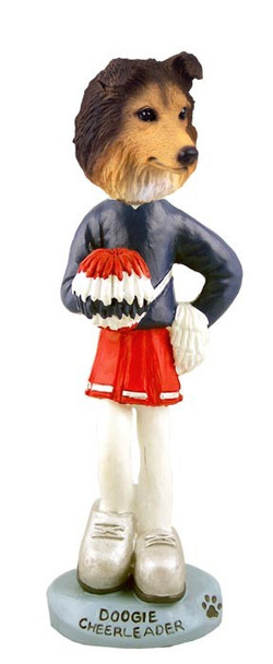 Sable Sheltie Female Cheerleader Doogie Collectible Dog Figurine