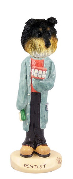 Tricolor Sheltie Dentist Doogie Collectible Dog Figurine