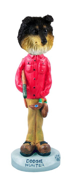 Tricolor Sheltie Hunter Doogie Collectible Dog Figurine