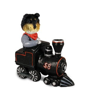 Tricolor Sheltie Train Doogie Collectible Dog Figurine