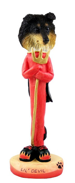 Tricolor Sheltie Lil Devil Doogie Collectible Dog Figurine