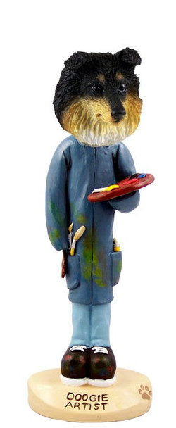 Tricolor Sheltie Artist Doogie Collectible Dog Figurine