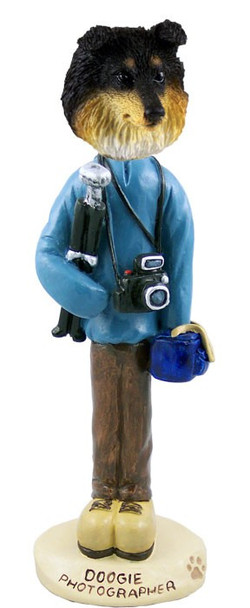 Tricolor Sheltie Photographer Doogie Collectible Dog Figurine
