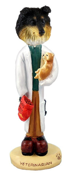 Tricolor Sheltie Veterinarian Doogie Collectible Dog Figurine