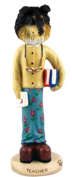 Tricolor Sheltie Female Teacher Doogie Collectible Dog Figurine