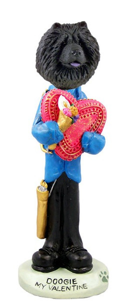 Black Chow Valentine Doogie Collectible Dog Figurine