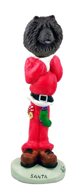 Black Chow Santa Doogie Collectible Dog Figurine