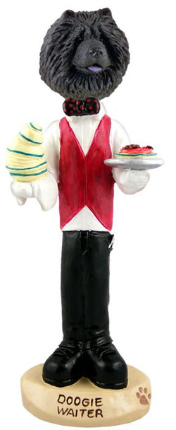 Black Chow Waiter Doogie Collectible Dog Figurine