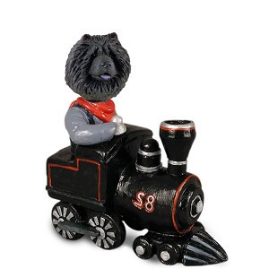 Black Chow Train Doogie Collectible Dog Figurine
