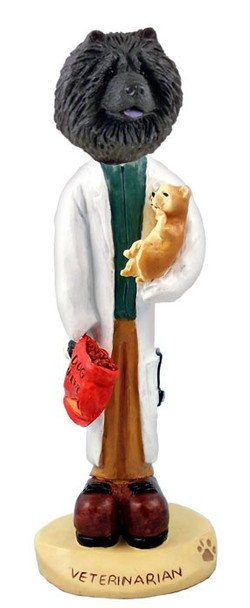 Black Chow Veterinarian Doogie Collectible Dog Figurine