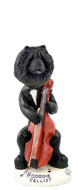 Black Chow Cellist Doogie Collectible Dog Figurine