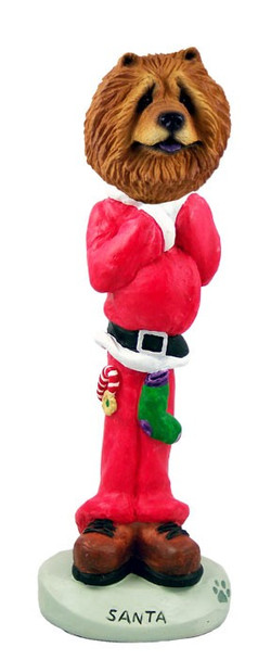 Red Chow Santa Doogie Collectible Dog Figurine