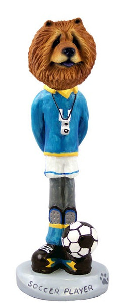 Red Chow Soccer Doogie Collectible Dog Figurine