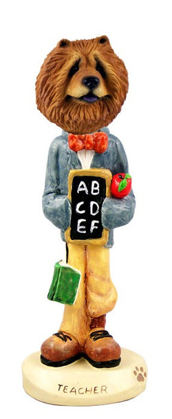 Red Chow Teacher Doogie Collectible Dog Figurine