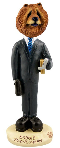Red Chow Businessman Doogie Collectible Dog Figurine