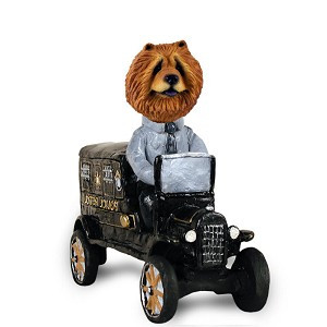 Red Chow Paddy Wagon Doogie Collectible Dog Figurine