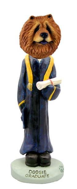 Red Chow Graduate Doogie Collectible Dog Figurine