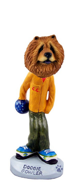 Red Chow Bowler Doogie Collectible Dog Figurine