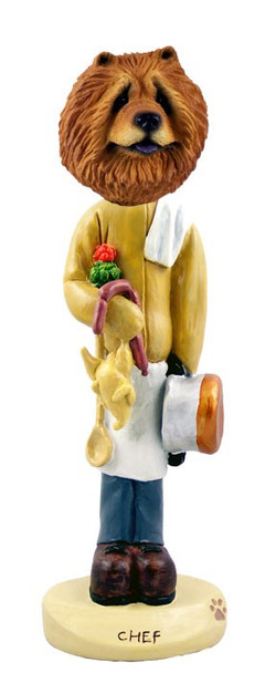 Red Chow Chef Doogie Collectible Dog Figurine