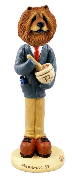 Red Chow Pharmacist Doogie Collectible Dog Figurine