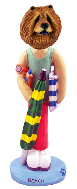 Red Chow Beach Doogie Collectible Dog Figurine