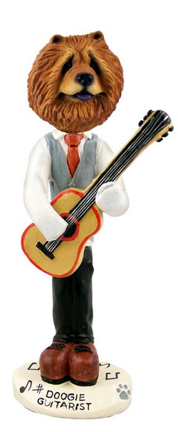 Red Chow Guitarist Doogie Collectible Dog Figurine