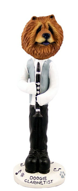 Red Chow Clarinetist Doogie Collectible Dog Figurine