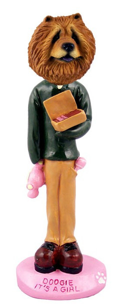 Red Chow It's a Girl Doogie Collectible Dog Figurine