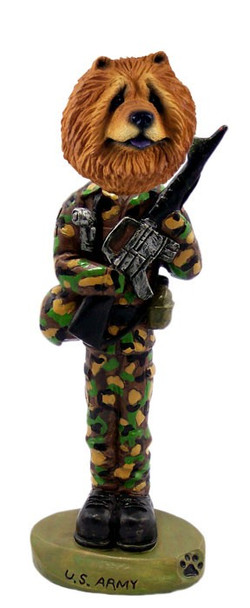 Red Chow U S Army Doogie Collectible Dog Figurine