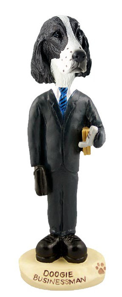 Liver Springer Spaniel Businessman Doogie Collectible Dog Figurine