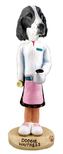 Liver Springer Spaniel Waitress Doogie Collectible Dog Figurine