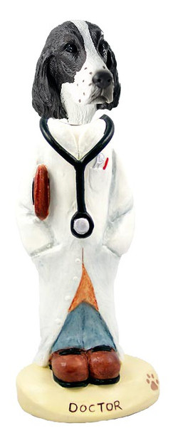 Liver Springer Spaniel Doctor Doogie Collectible Dog Figurine