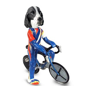 Liver Springer Spaniel Bicycle Doogie Collectible Dog Figurine