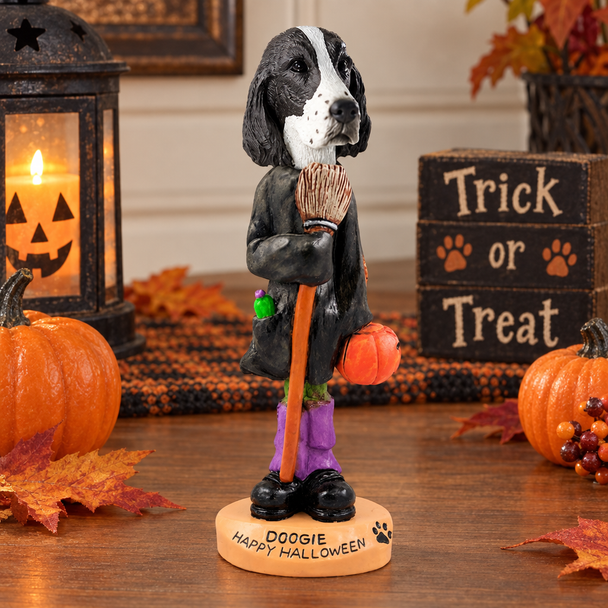 Liver Springer Spaniel Happy Halloween Doogie Collectible Dog Figurine