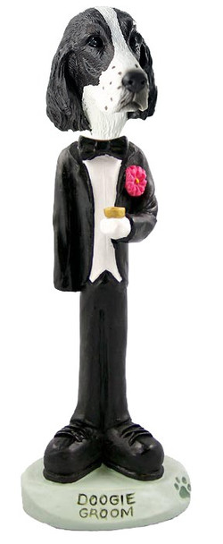 Liver Springer Spaniel Groom Doogie Collectible Dog Figurine