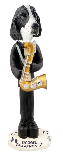 Liver Springer Spaniel Saxophonist Doogie Collectible Dog Figurine