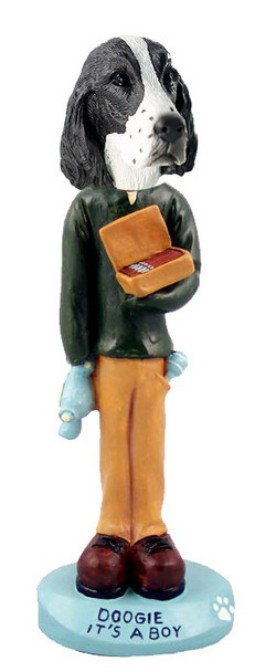 Liver Springer Spaniel It's a Boy Doogie Collectible Dog Figurine