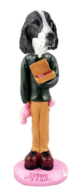 Liver Springer Spaniel It's a Girl Doogie Collectible Dog Figurine